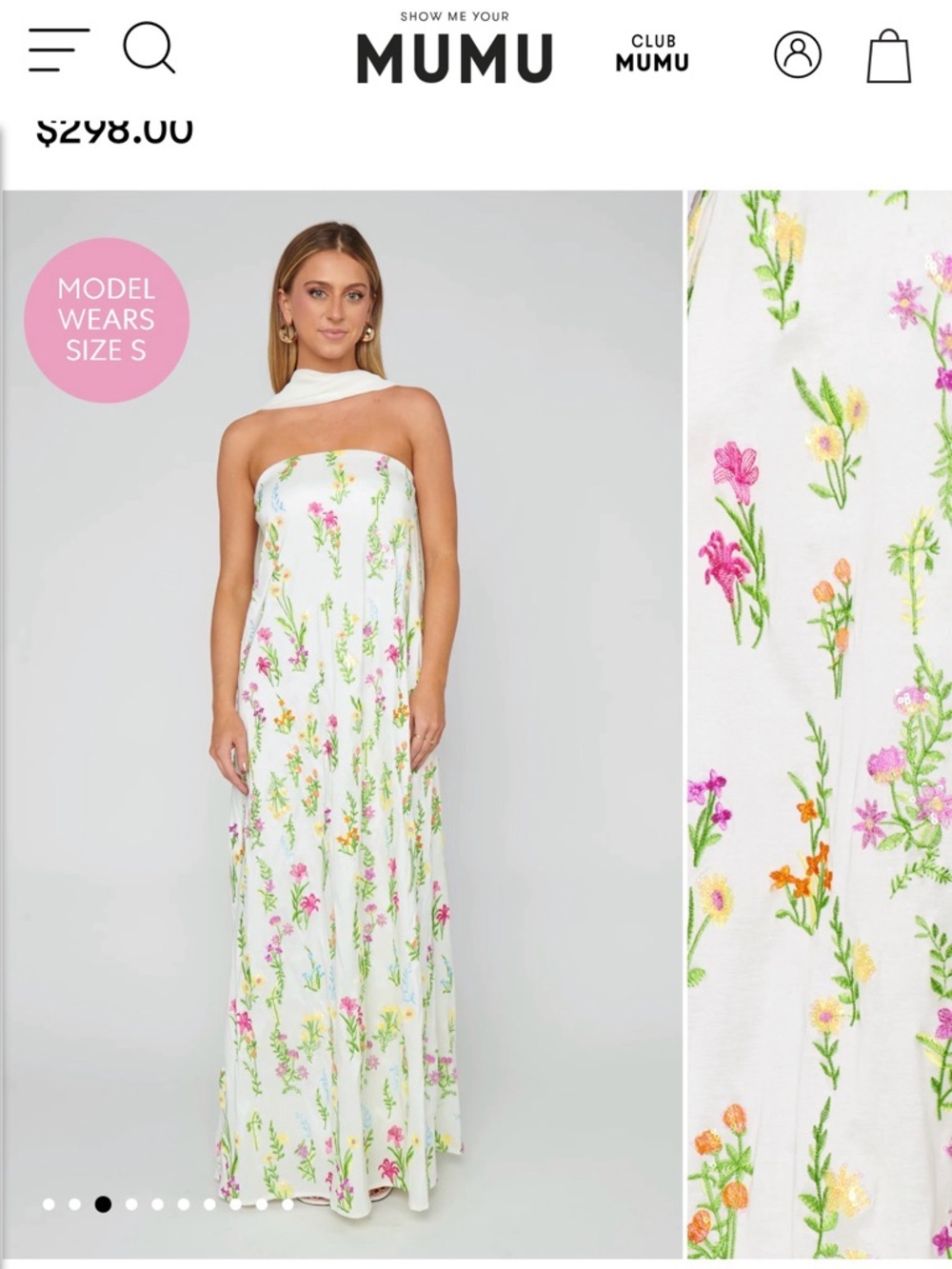 Show Me Your MuMu White Riley Maxi Dress w/ Scarf